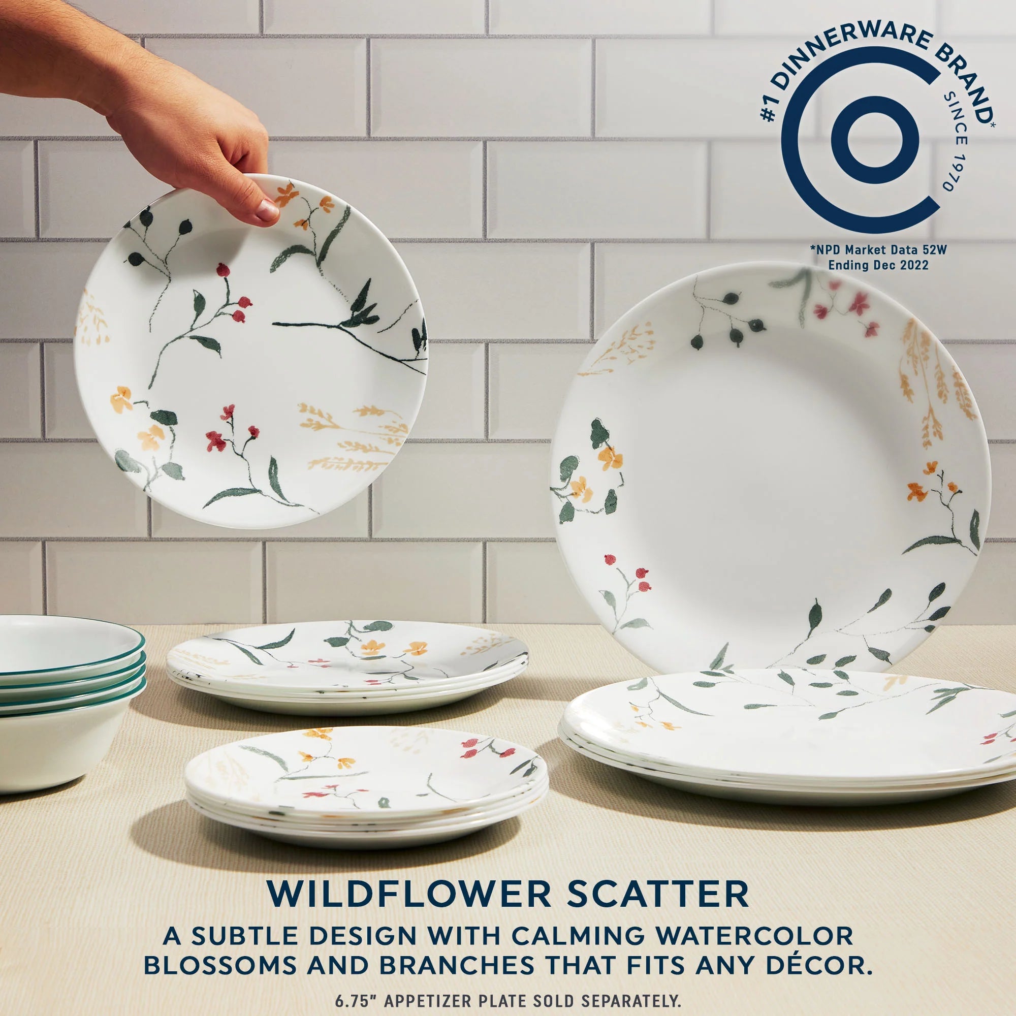 Wildflower Scatter 12-piece Dinnerware Set, Service for 4 - Image 4