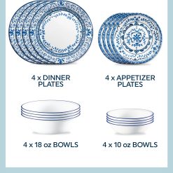 Alternative view of Portofino 16-piece Dinnerware Set, Service for 4