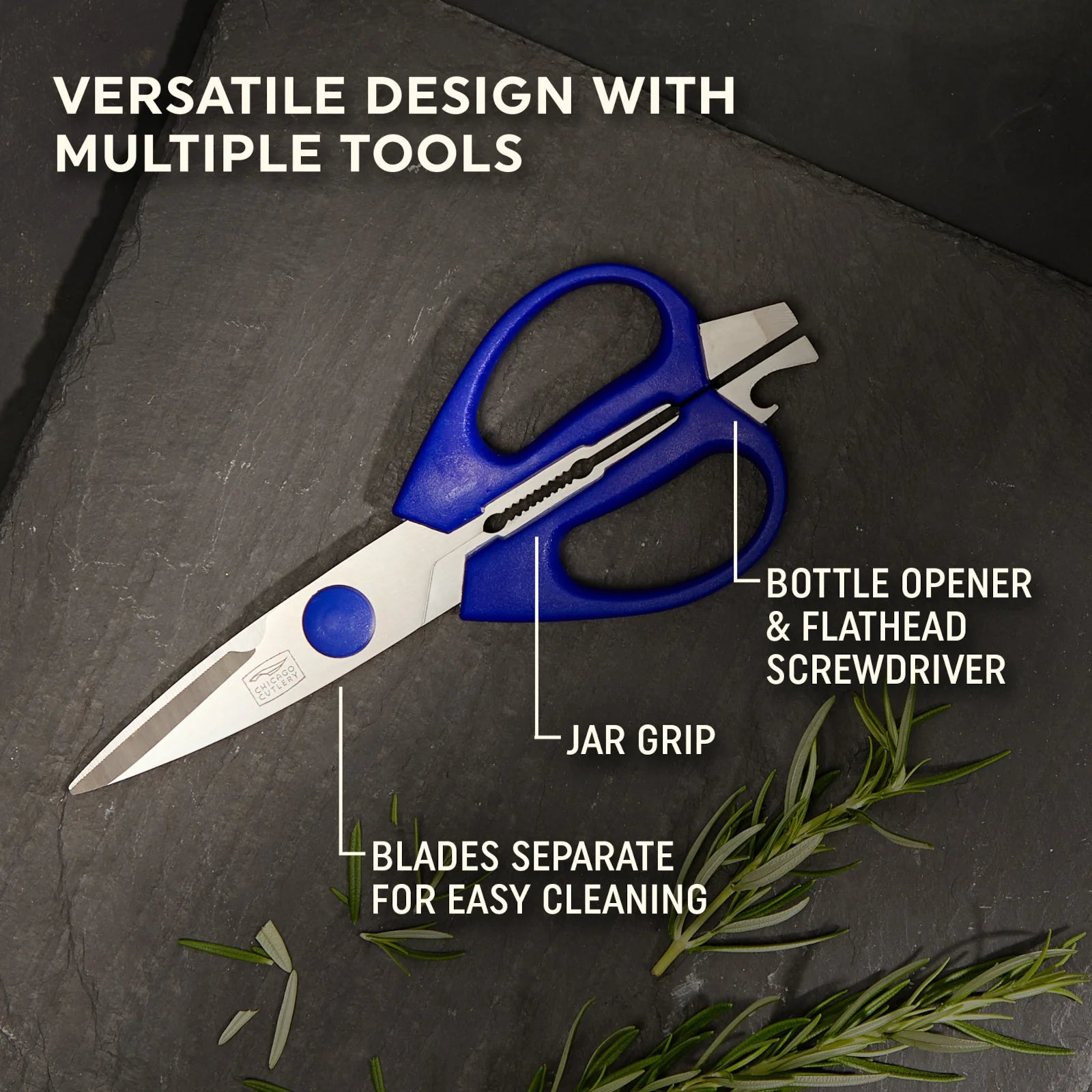 Chicago Cutlery 2-piece Kitchen Shears in Blueberry and Blue Frost - Image 2