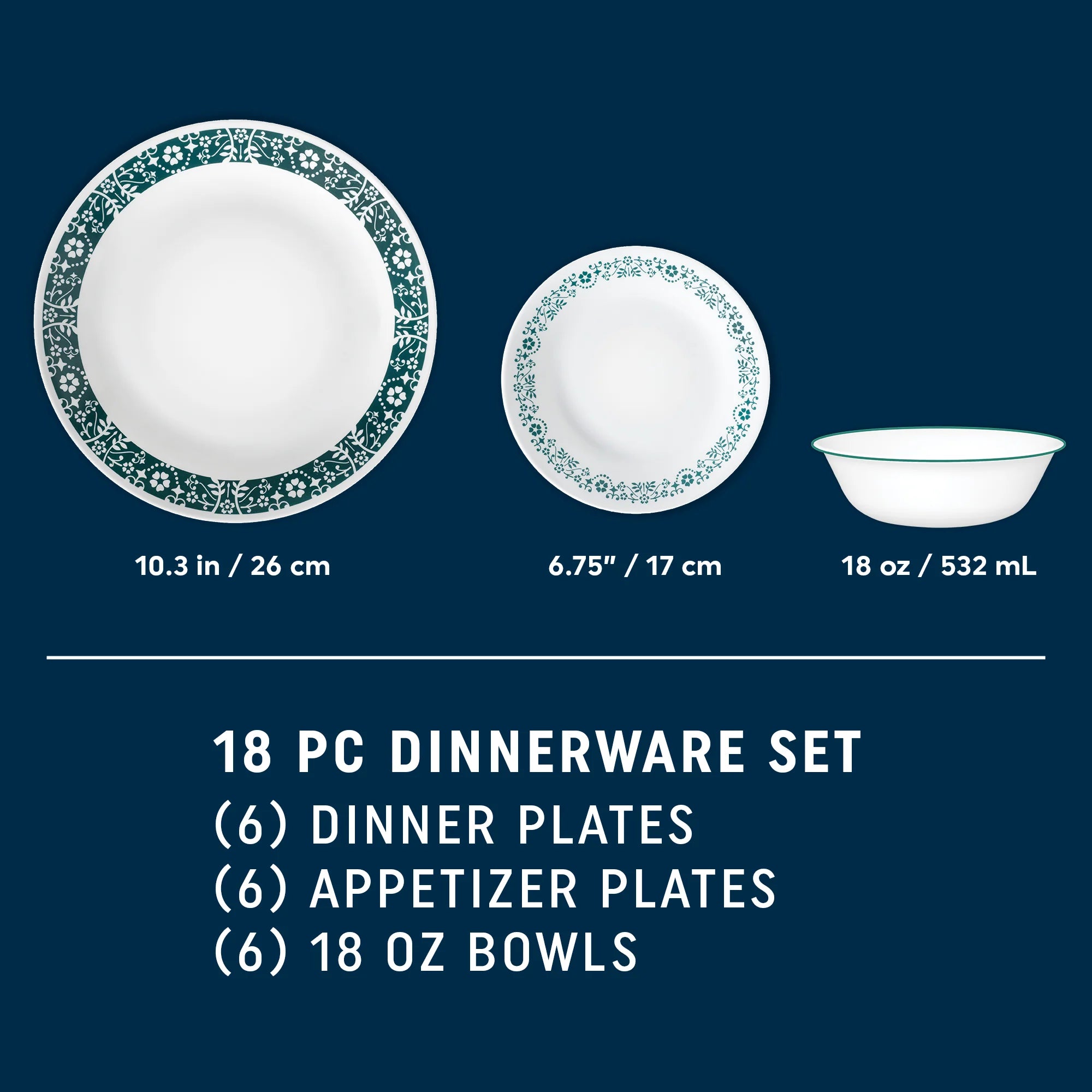 Penelope 18-piece Dinnerware Set, Service for 6 - Image 2