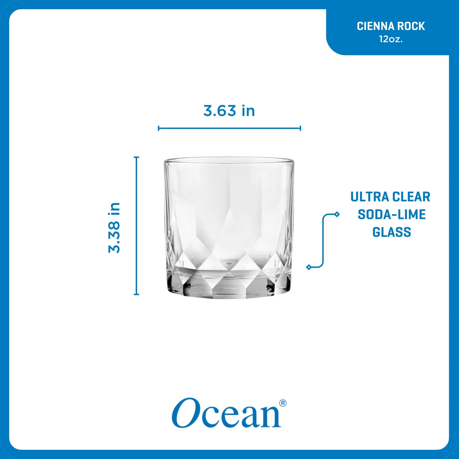 Ocean Glass Cienna Rocks Glasses (4-Pieces), 12-ounce, dishwasher Safe - Image 6