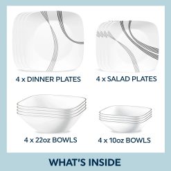 Alternative view of Urban Arc 16-piece Dinnerware Set, Service for 4