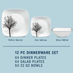 Alternative view of Timber Shadows 12-piece Dinnerware Set, Service for 4