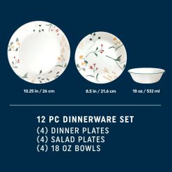 Alternative view of Wildflower Scatter 12-piece Dinnerware Set, Service for 4