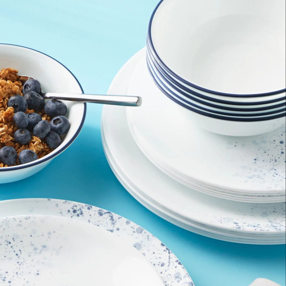 Indigo Speckle 18-piece Dinnerware Set, Service for 6 - Image 2