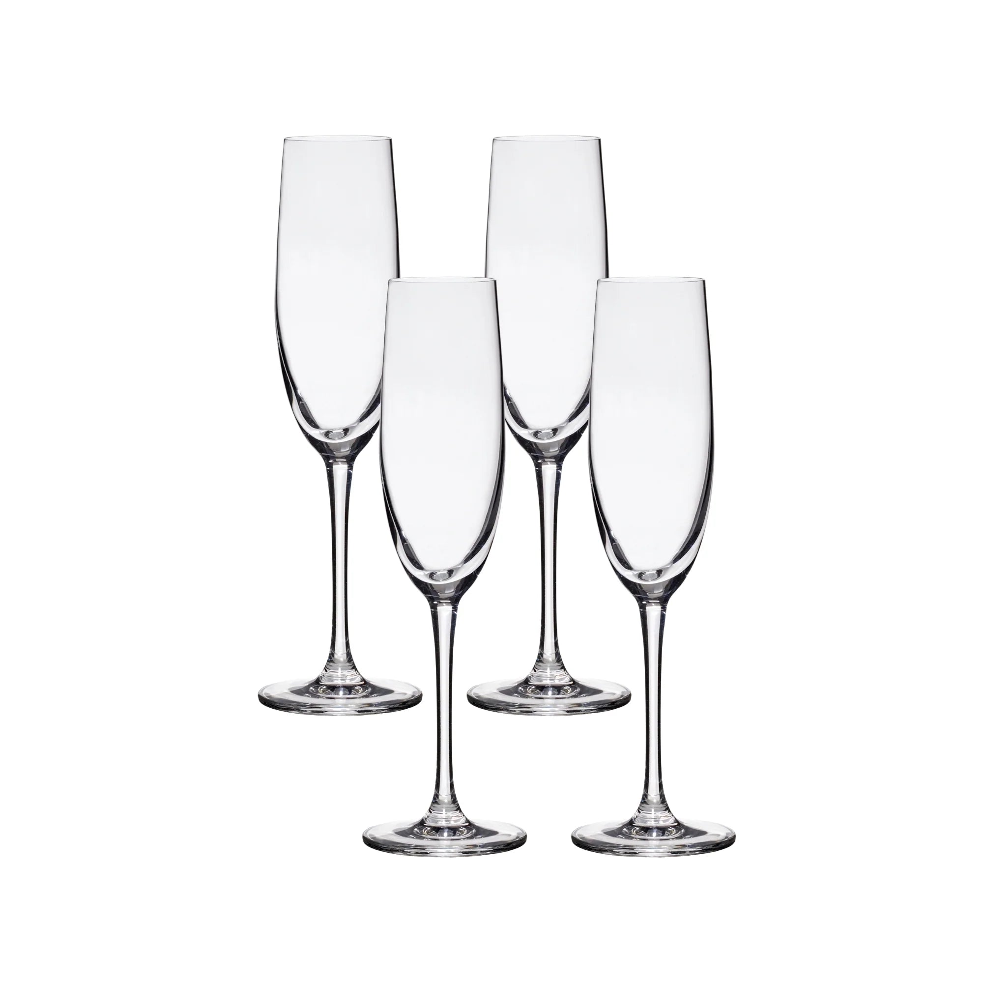 Lucaris Bangkok Bliss Champagne Flute Glasses (4-Pieces), 6-ounce, Dishwasher Safe, Lead-free Crystalline