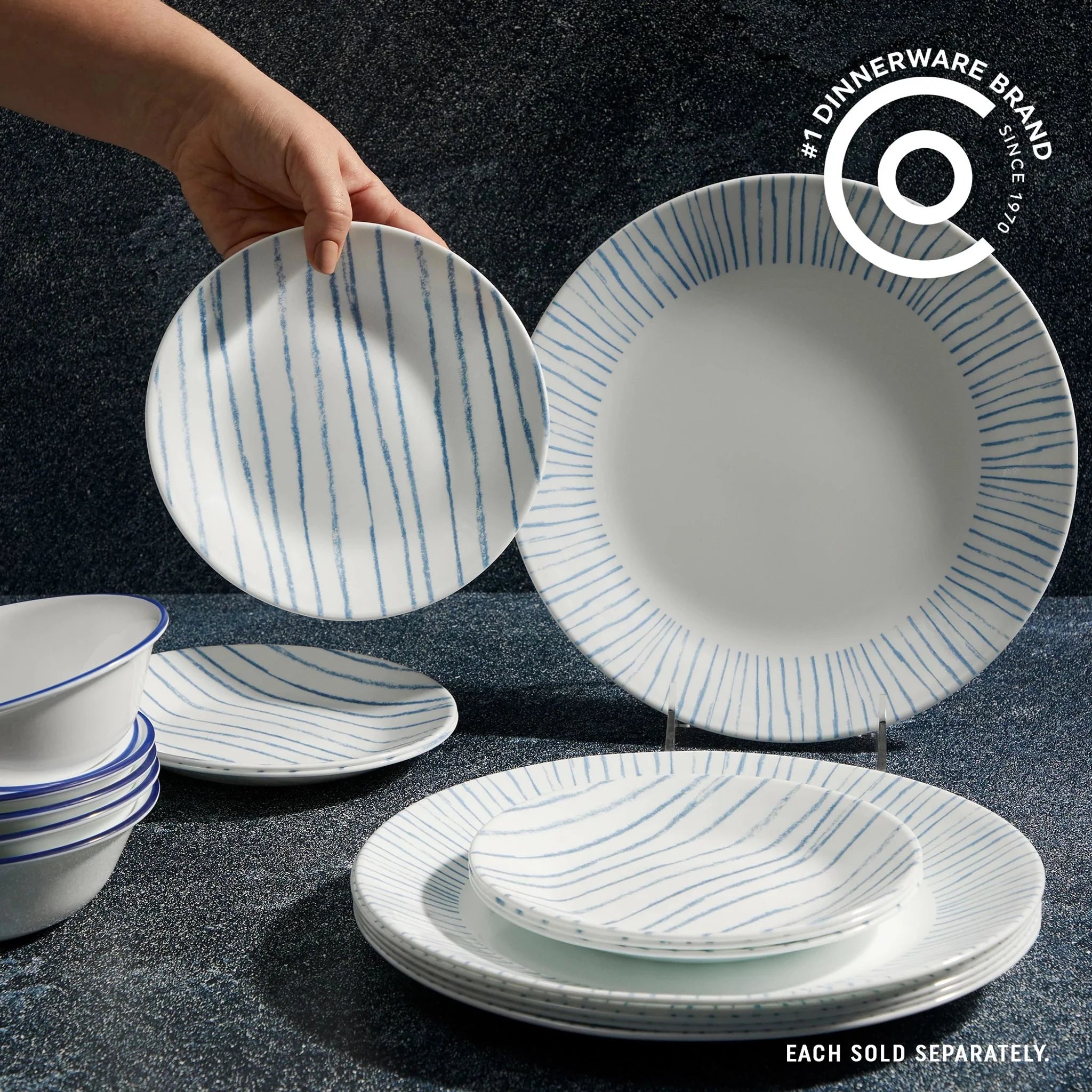 Botanical Stripes 6.75 Appetizer Plate - Image 4